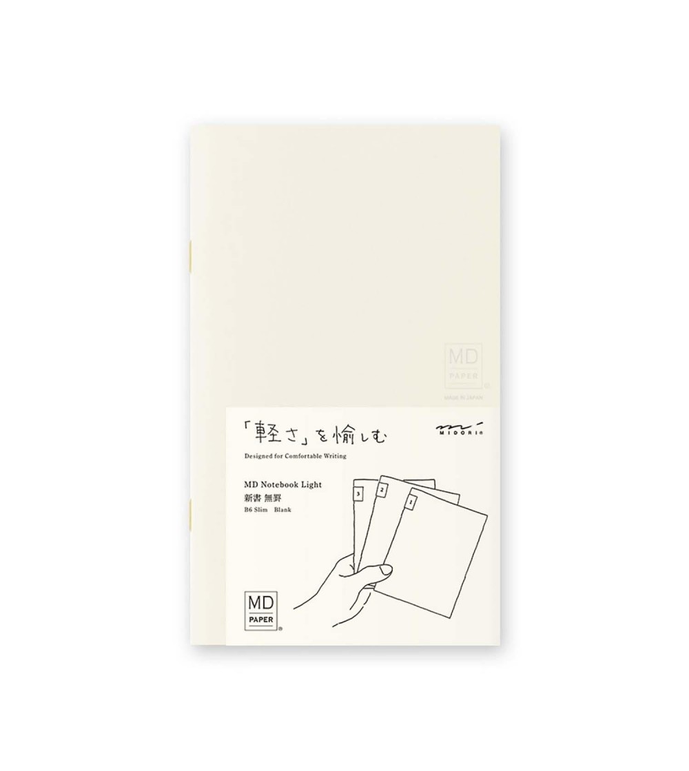 Pack de 3 cuadernos B6 Midori - liso - cuadro - rayas