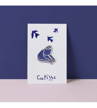 Niaski Pin Esmaltado de Gato Azul Blue Catisse Cat Artist